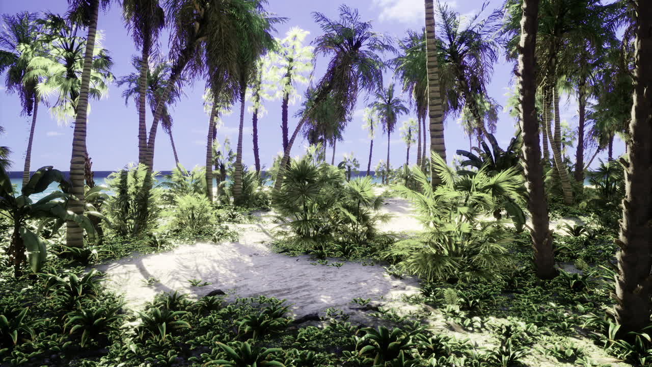 Lush tropical landscape showcasing vibrant greenery and serene ambiance