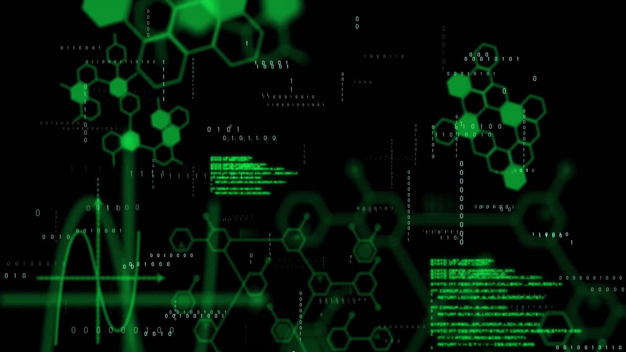 검은색 배경에 데이터 처리의 애니메이션