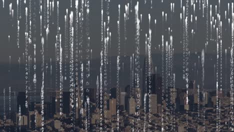 Animation-of-binary-coding-over-cityscape