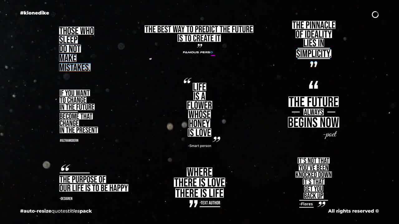 Animated Motivational Quotes Text Pack with Glitch Effects