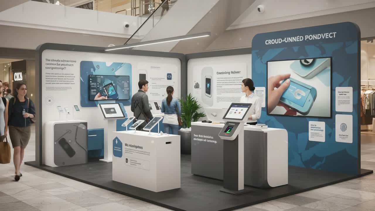 Innovative Technology Display Showcasing a Cutting-Edge Product Experience at a Modern Retail Exhibit, Designed to Engage Visitors and Elevate Brand Interaction