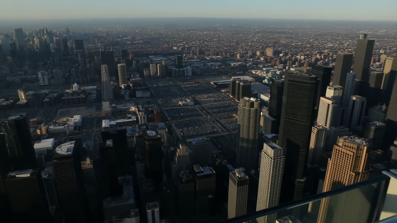 Vista Panorâmica da Cidade de um Arranha-Céu