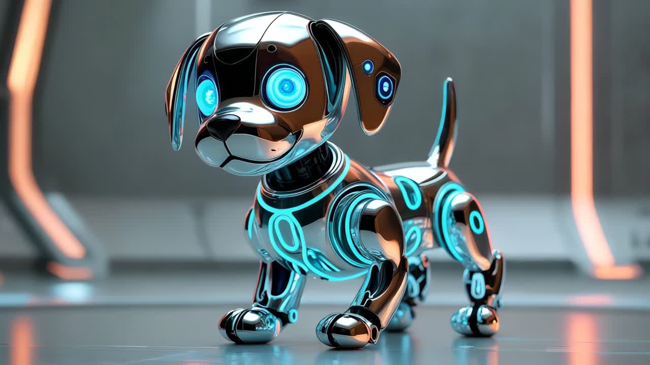 perro robótico metálico
