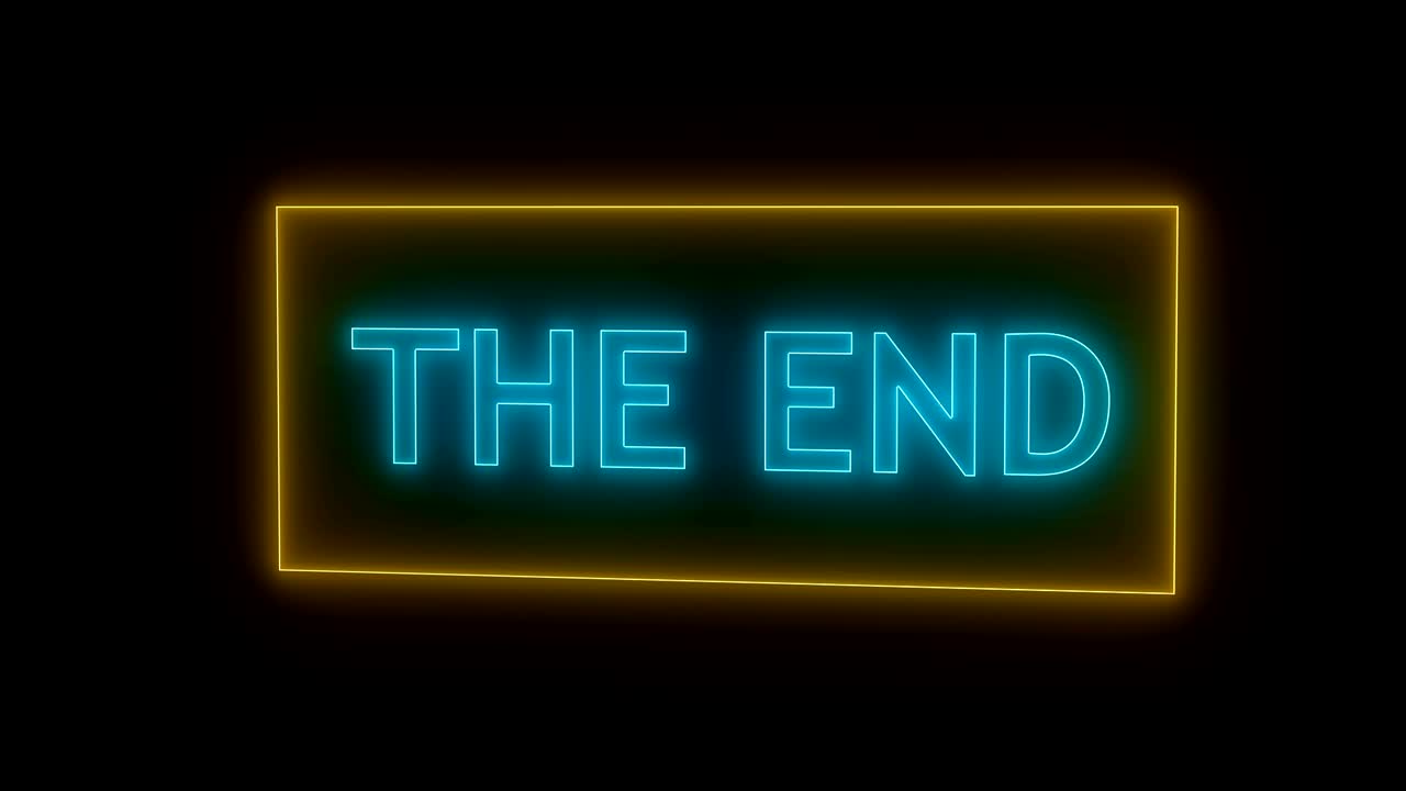 el letrero final en estilo neón