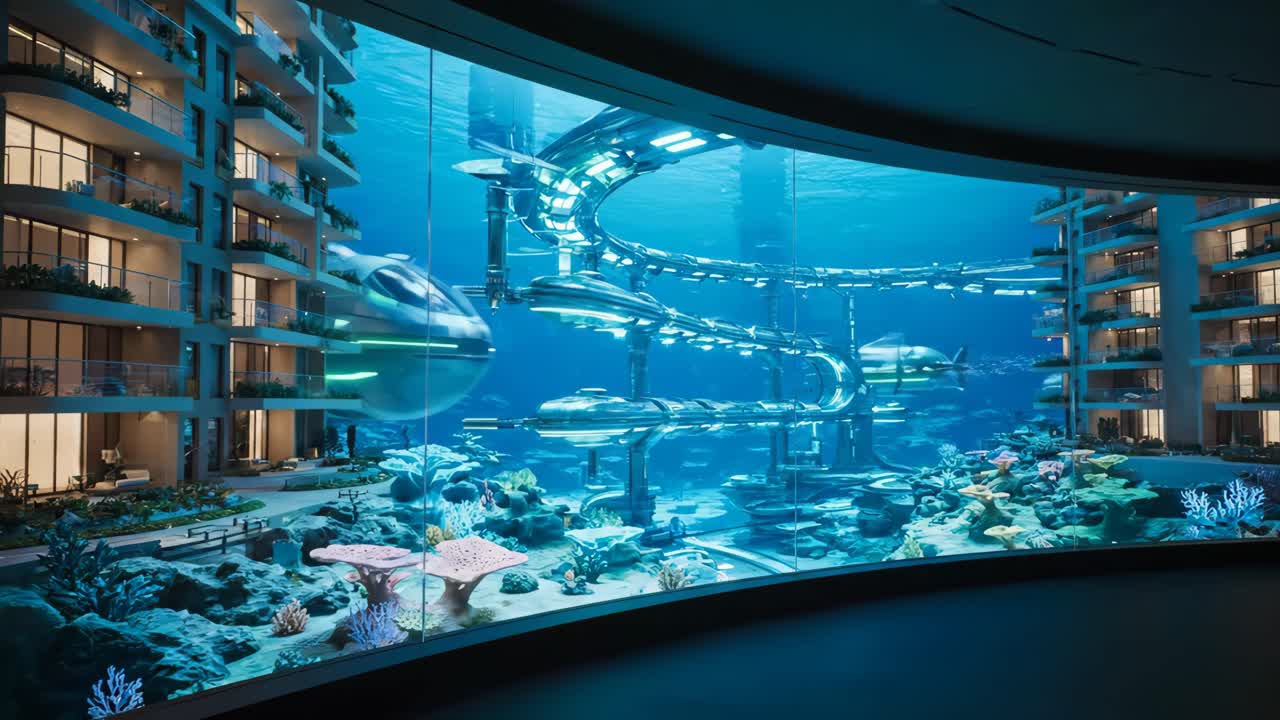 Futuristic Underwater Living: Luxury Residences with Aquatic Transportation