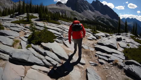 hiking in rocky mountains