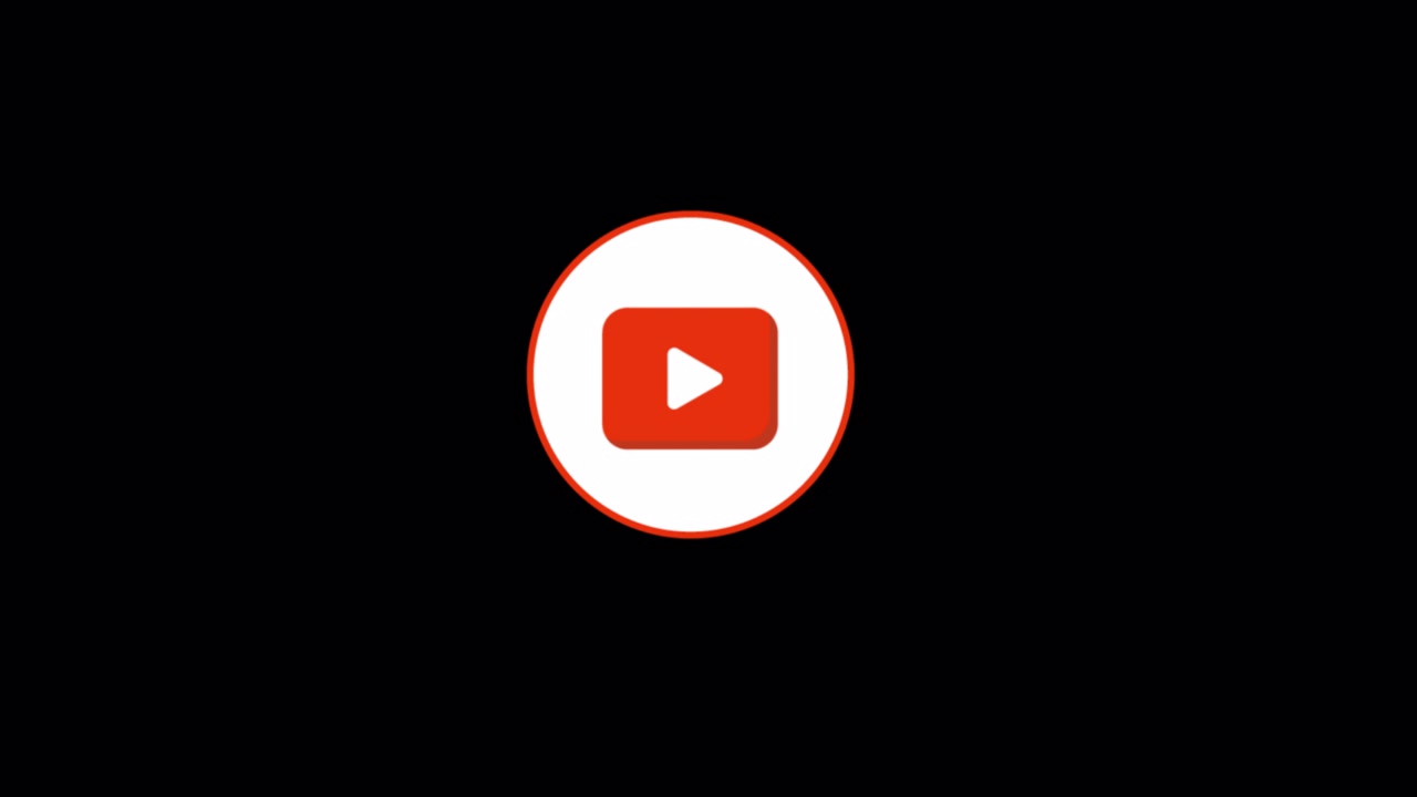 Icona del logo del pulsante Play di YouTube su sfondo nero