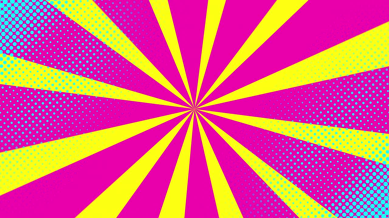 fondo de arte pop con puntos y líneas de velocidad.