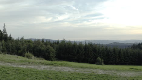 Aerial-shot-through-observatory-structure-by-forest-in-Czech-Republic