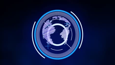 animation of scope scanning and data processing over globe