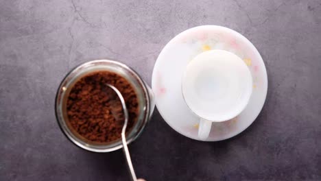 preparing instant coffee