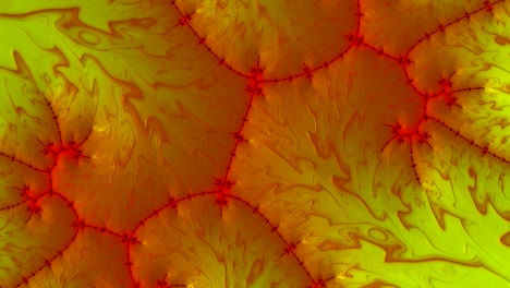 spinning red yellow scar on changing neon background,fractal graphic