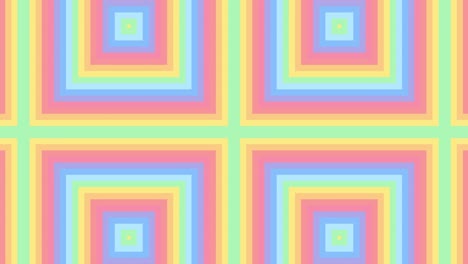 mosaico geométrico abstracto con rayas de arco iris en un patrón animado de bucle sin costuras. fondo de gráficos de movimiento mínimo