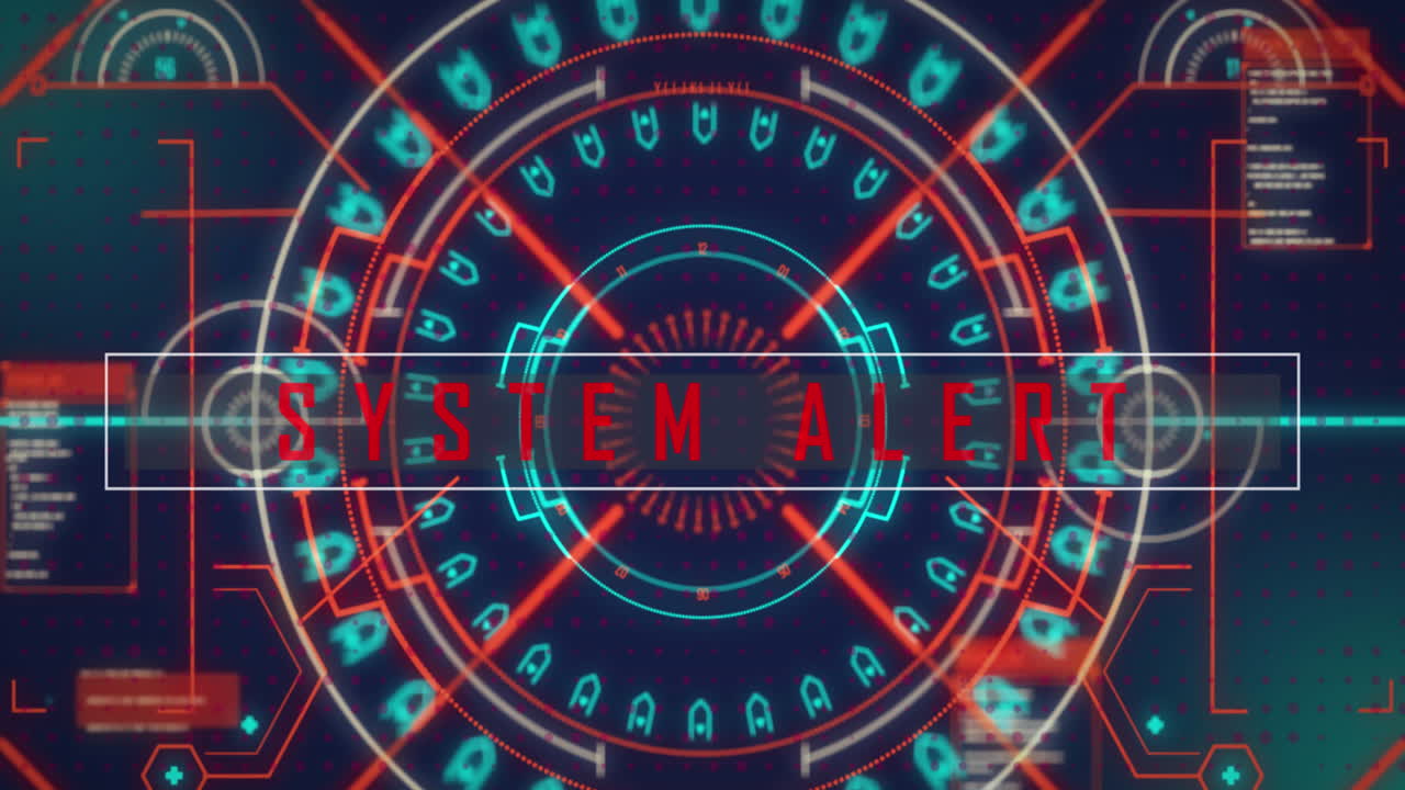 시스템 해킹 된 텍스트의 애니메이션, 범위 스캔 및 데이터 처리