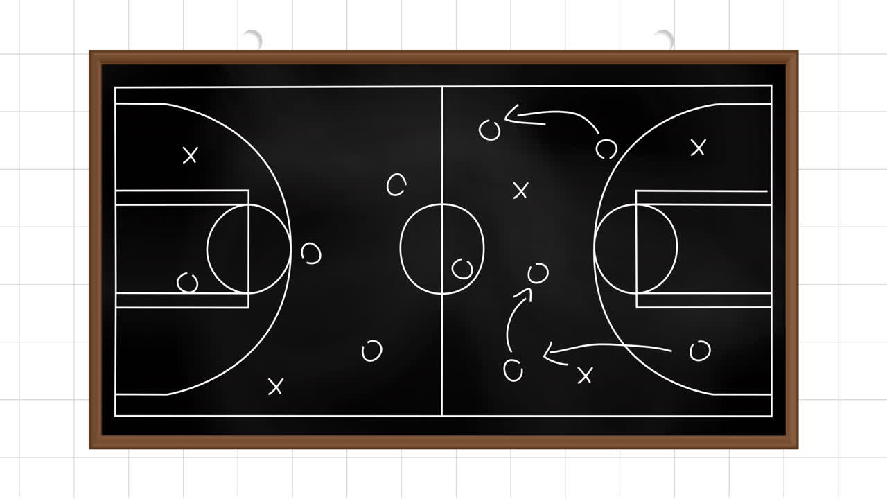 Animation of game plan on board over white background