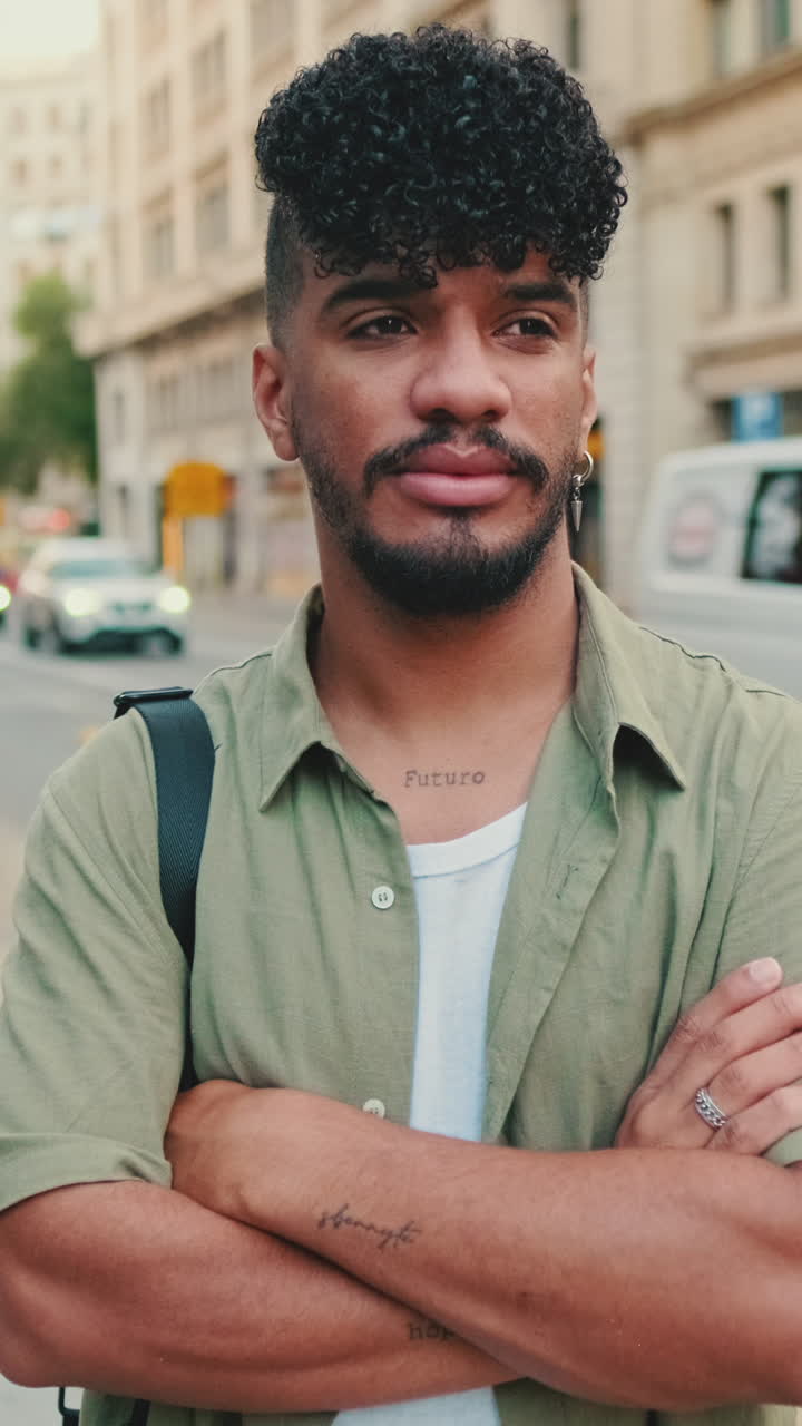 Portrait of a stylish man on a city street