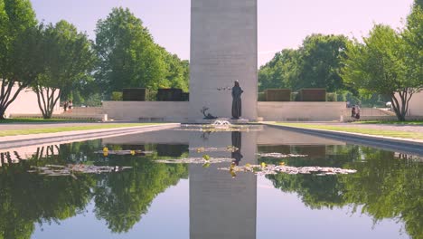 peaceful memorial garden with reflecting pond