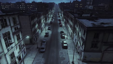 vista de la calle de la ciudad por la noche