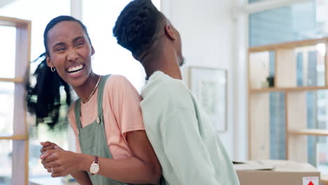 dance, couple and celebrate moving to new house