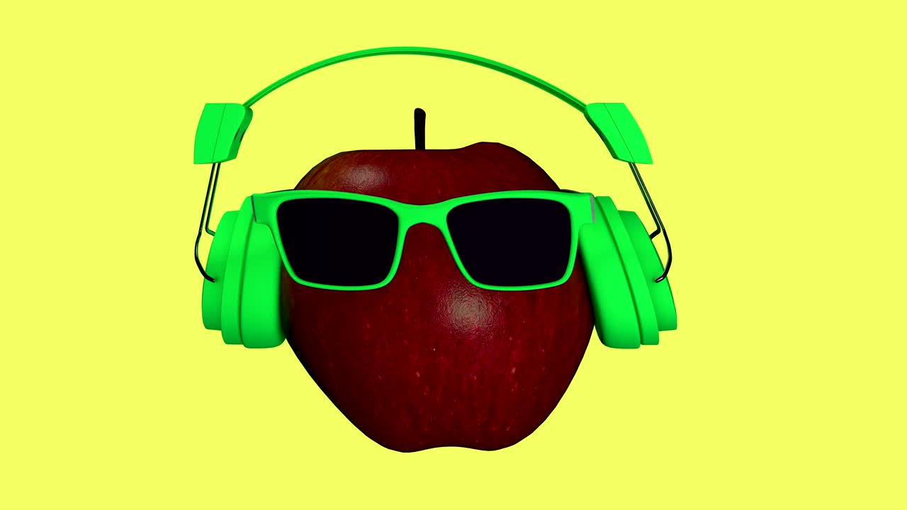 멋진 사과들의 3d 애니메이션, 루프