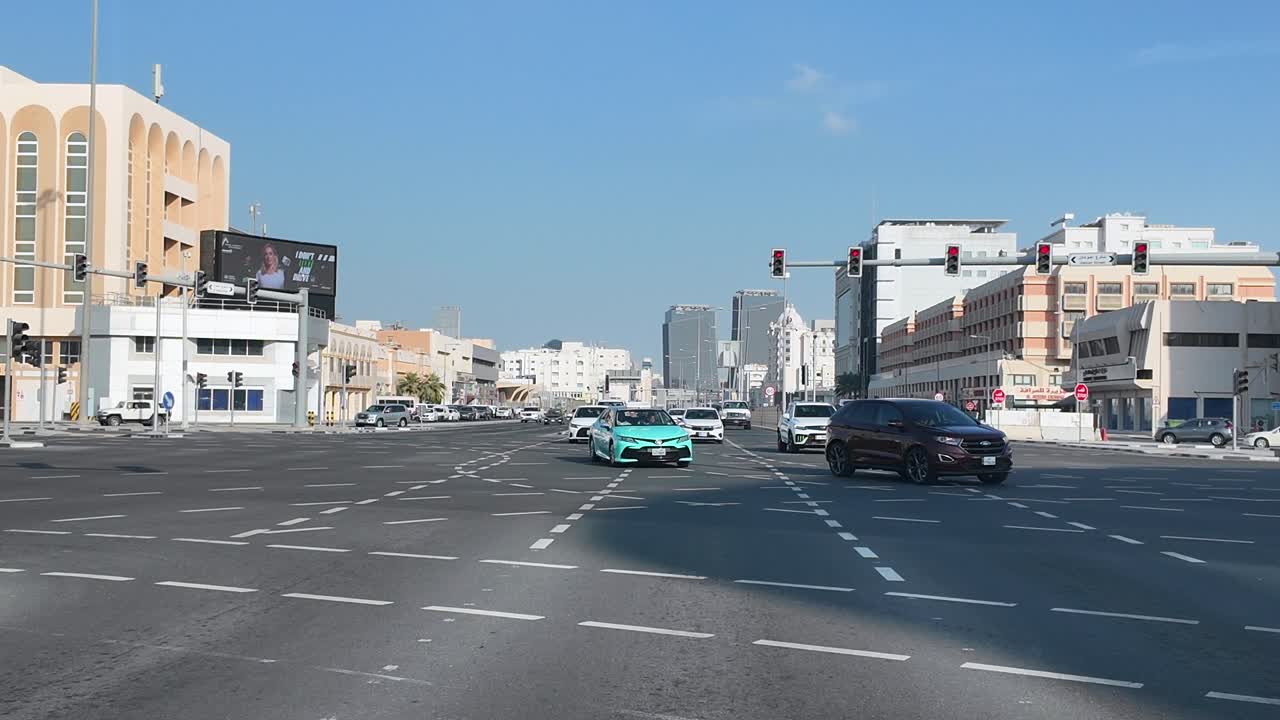 City Street Intersection with Traffic