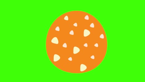 el icono de la galleta redonda aparece en la pantalla verde
