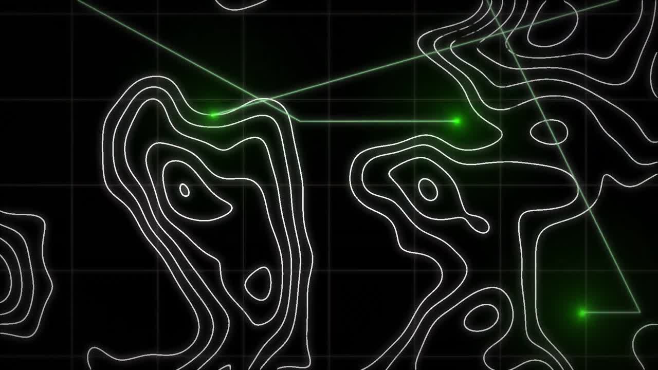 animación de formas y puntos sobre fondo negro