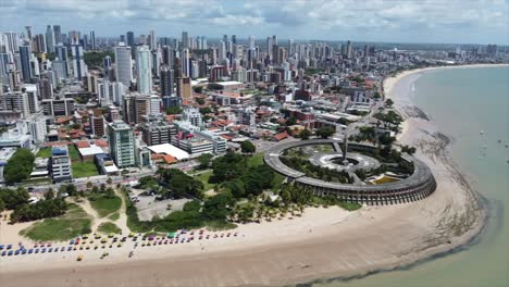 famous joão pessoa main beaches by drone from above