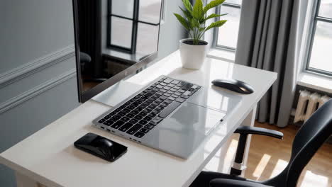modern home office desk setup