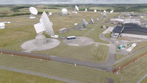 aerial view of a large satellite ground station