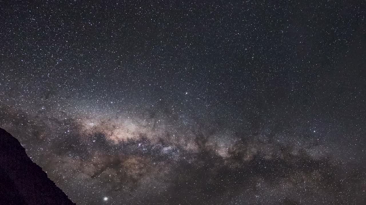 Time-lapse is showing a Milky Way passing over on the chilean Andes near Paso de Agua Negra