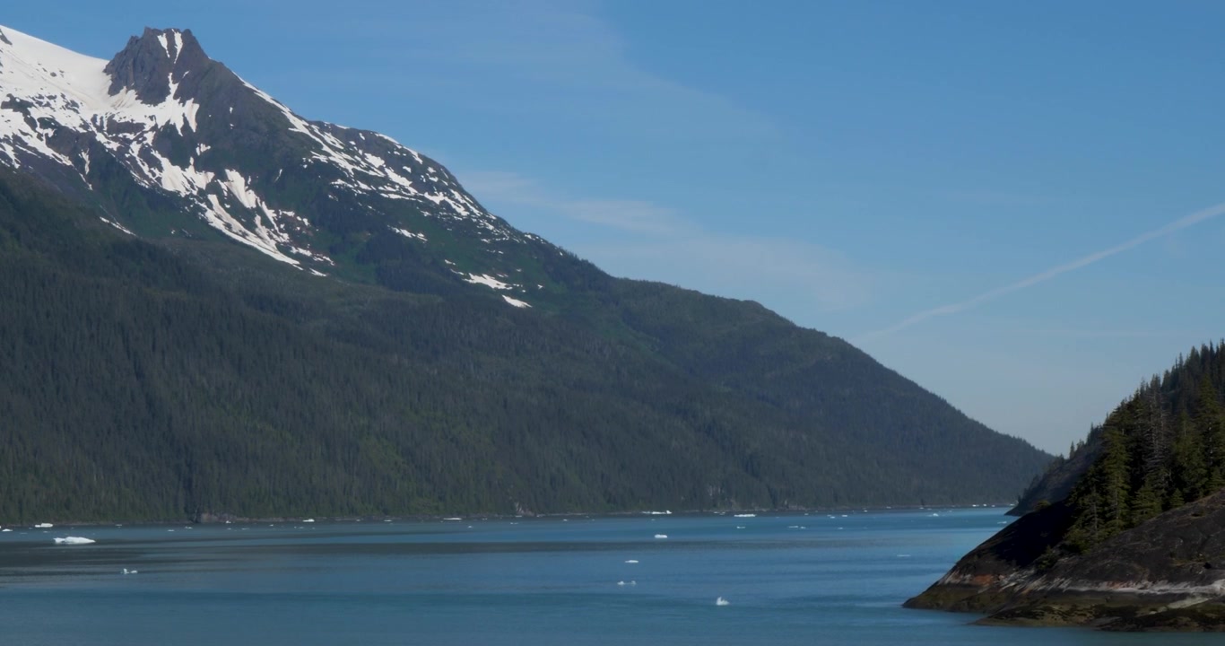 Navigando attraverso il fiordo di Endicott Arm in una soleggiata giornata estiva, Alaska