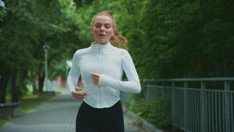woman running in park