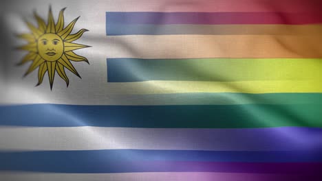 lgbt la bandera uruguay es el fondo del bucle 4k