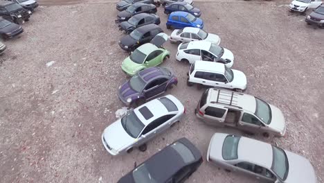 Drone-flyover-of-car-junk-yard