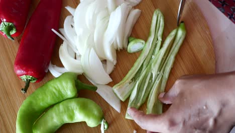 chopping vegetables for cooking