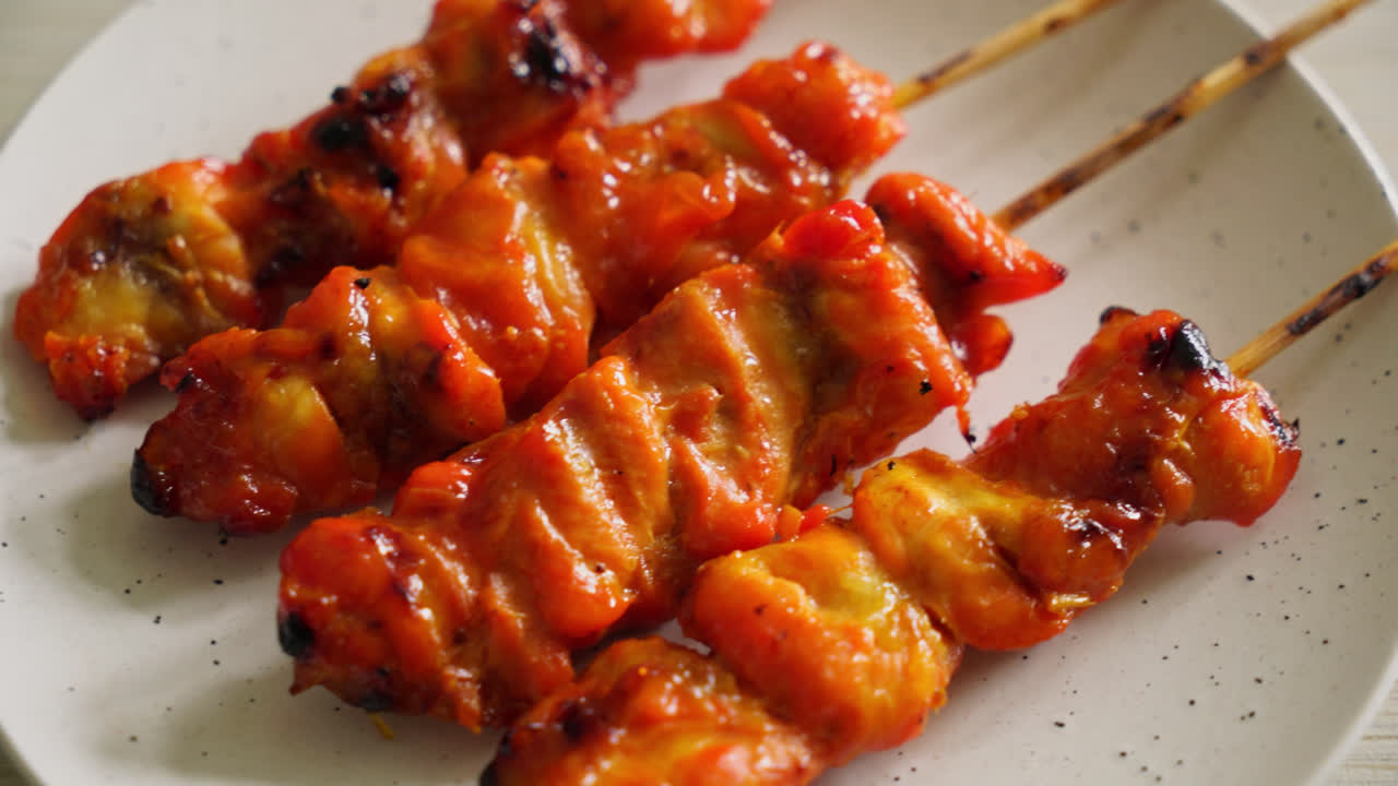 grilled chicken skewer yakitori serve in izakaya style - Asian food style