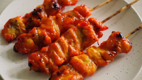 grilled chicken skewer yakitori serve in izakaya style - asian food style