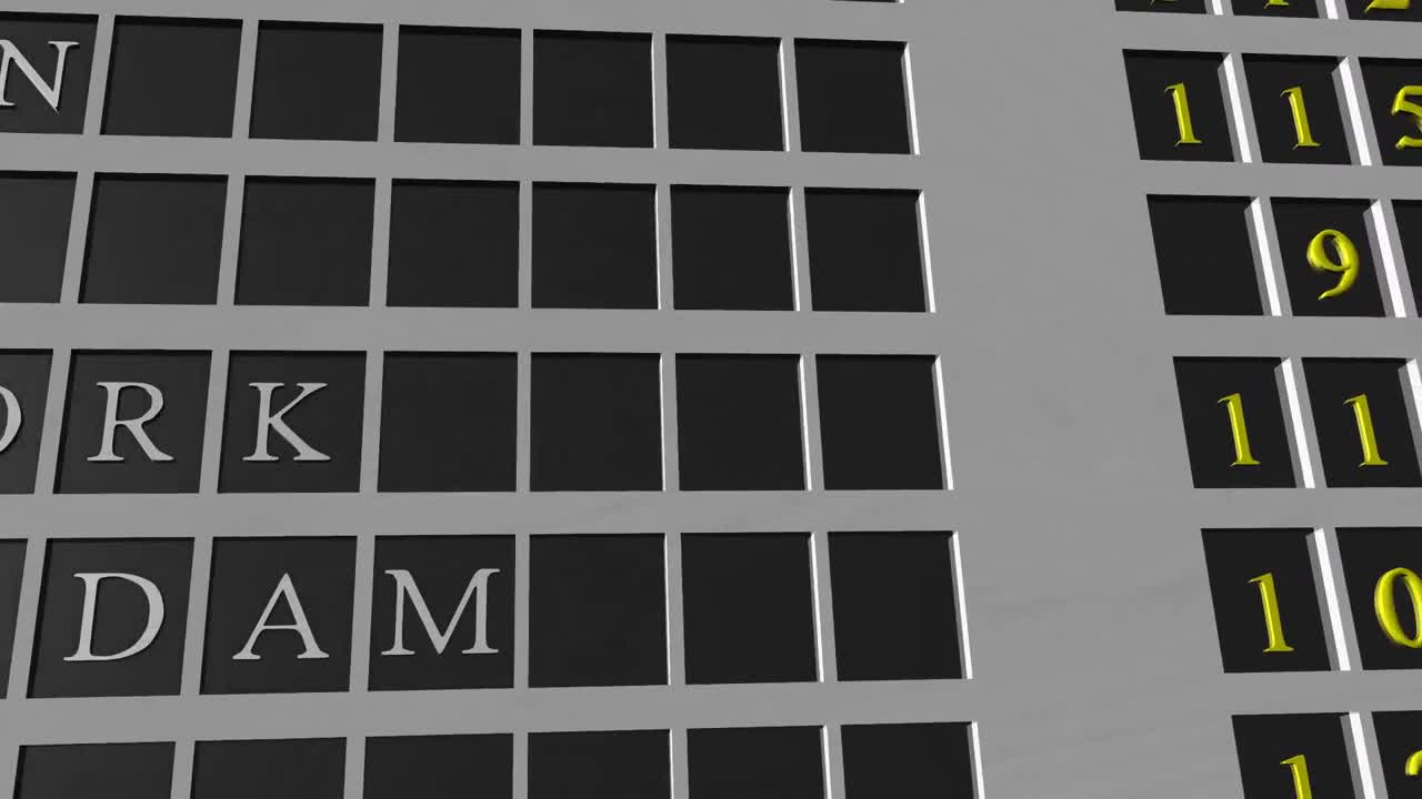 tablero de horarios de vuelo del aeropuerto