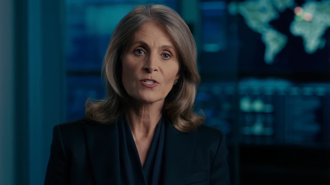 Professional Woman Speaking in a Control Room Setting