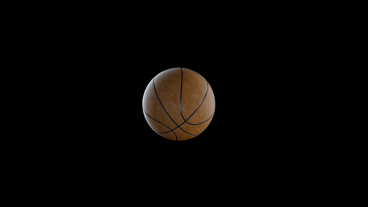 Basketball hit the basket in slow motion on a alpha channel