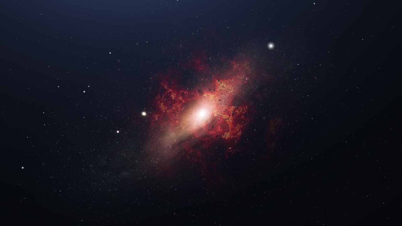 4k 은하계는 우주에서 빨간색입니다.