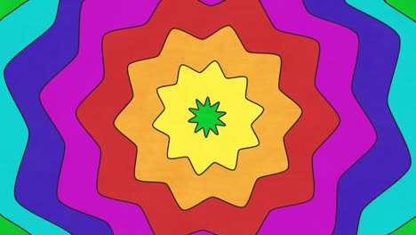 formas concéntricas de estrellas con colores de arco iris