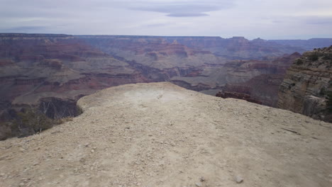 a dolly shot view of the grand canyon while approaching the edge