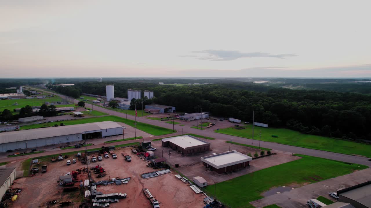 Discover the Alabama industrial landscape, featuring manufacturing facilities, logistics operations, and scenic rural surroundings