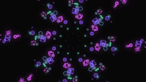 patrón de íconos de negocios de neón abstractos