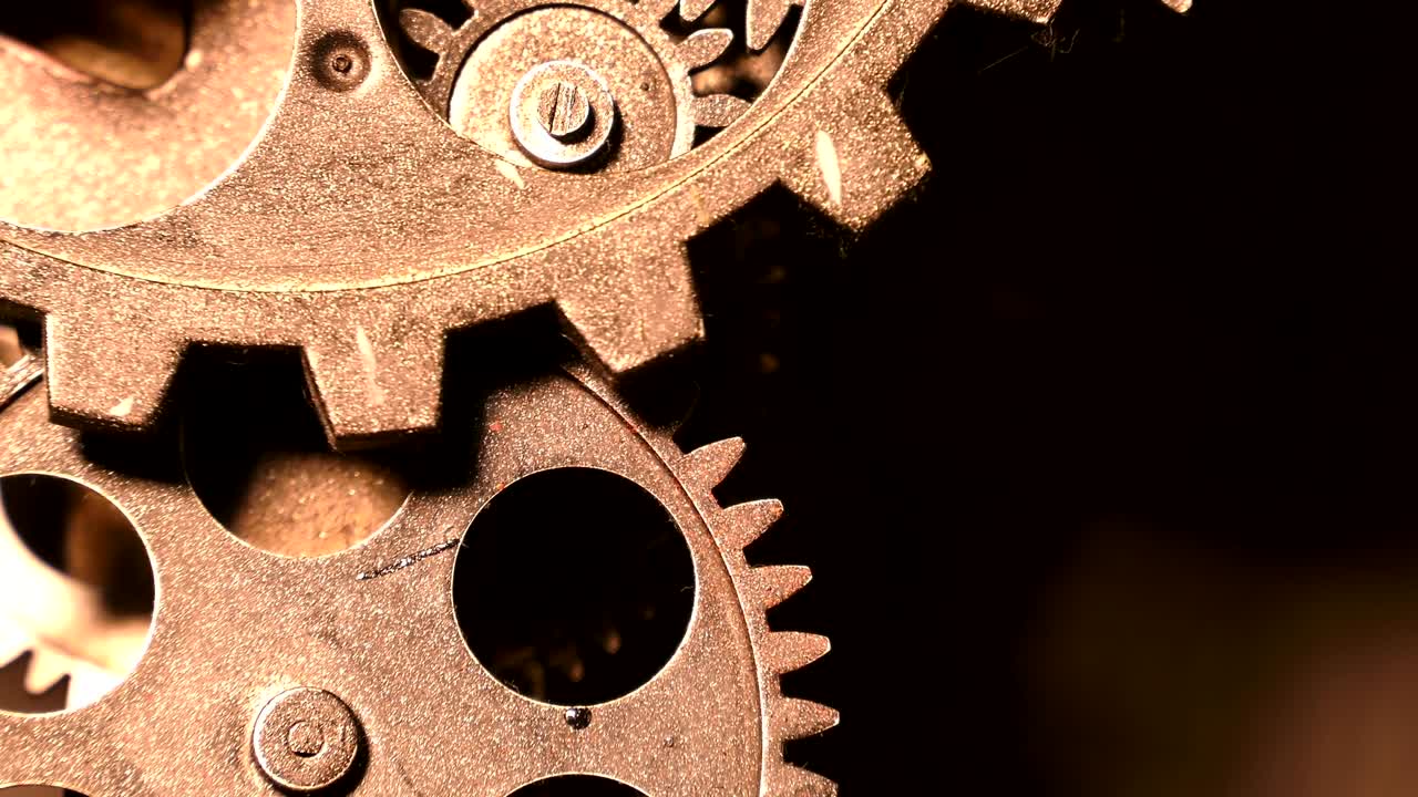 Abstract Grunge Dirty and Rusty Clock Gears Industrial and Business Concept