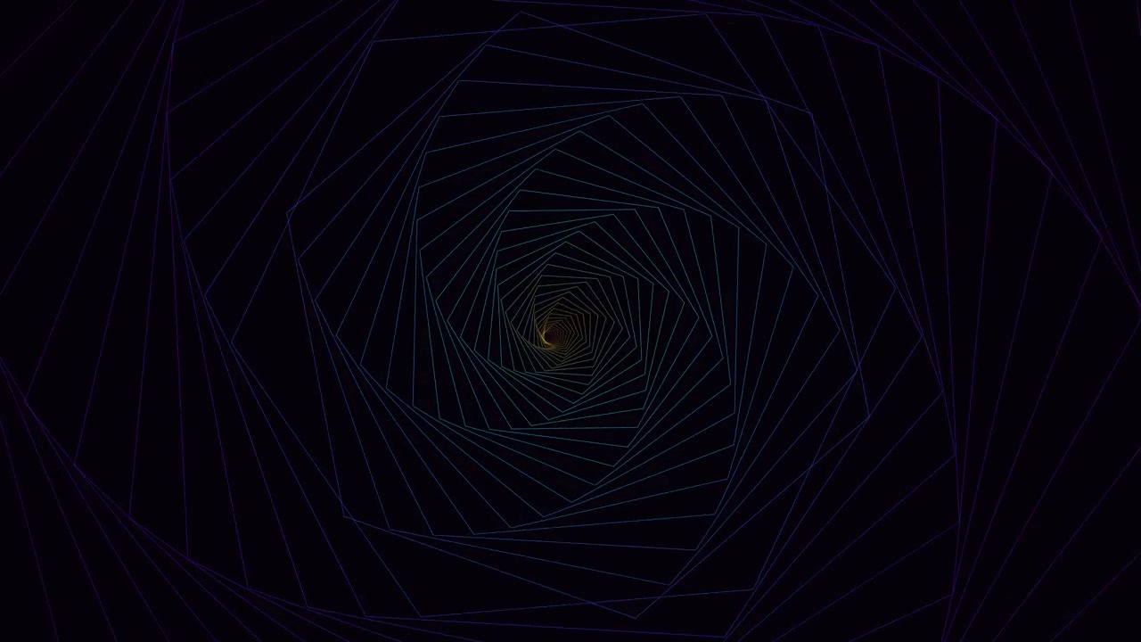 Abstract Geometric Spiral Tunnel Animation with Glowing Lines