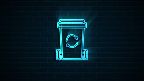 recycle neon icon. save the planet. animation with rotating. motion graphics.