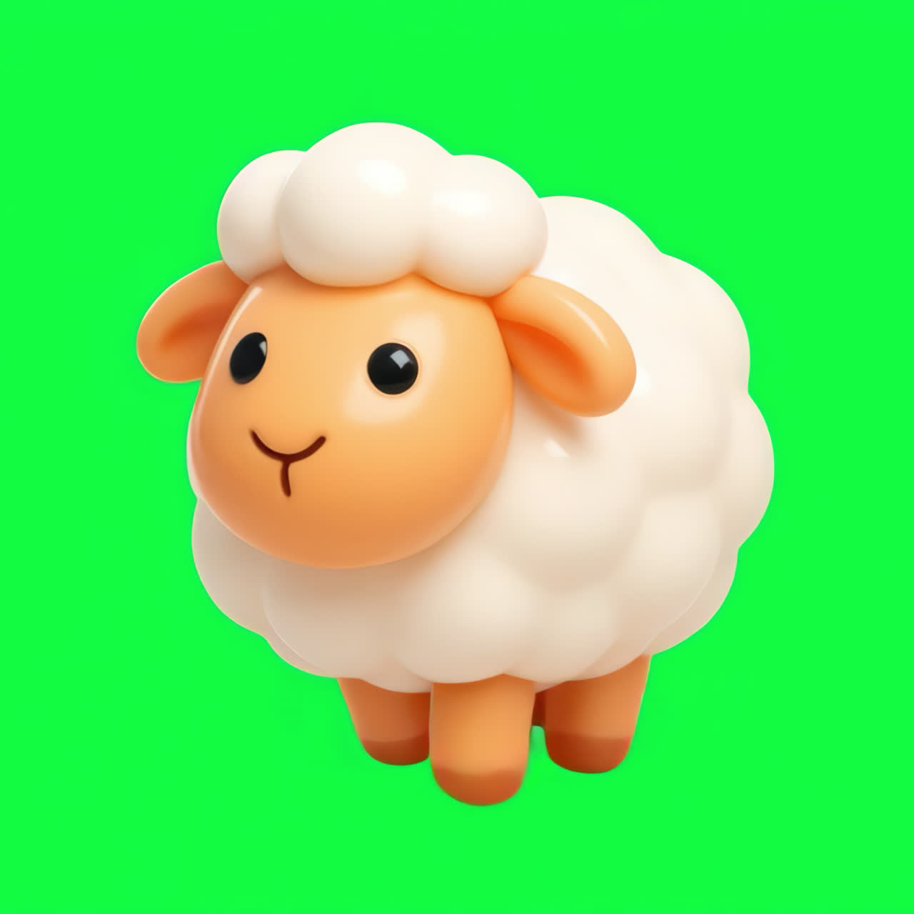 Cute cartoon sheep illustration animation isolated asset, transparent 4K video, alpha channel